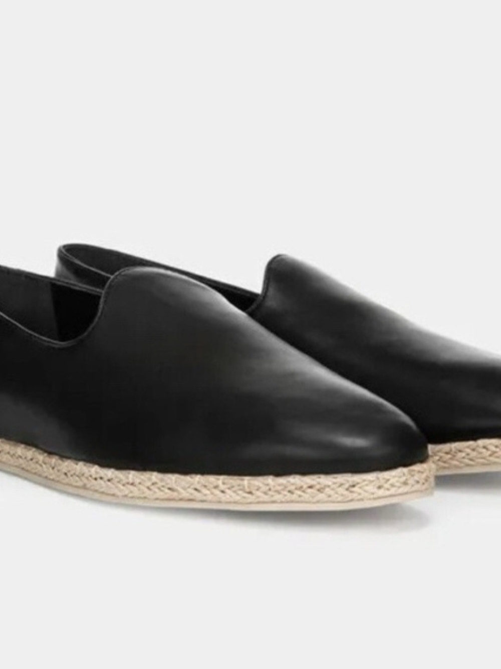 Vince Black‎ Leather Espadrille Flats